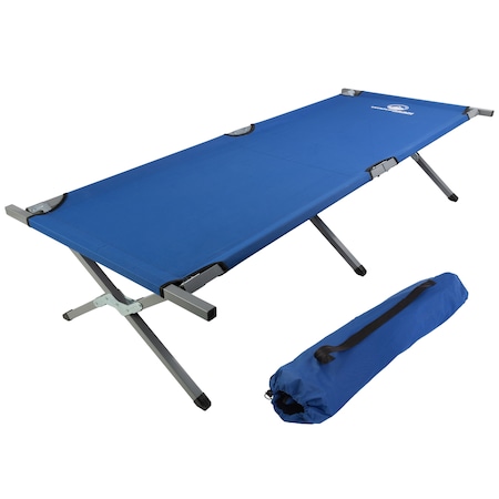 Wakeman Folding Camping Cot, Blue 75-CMP1131